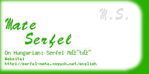 mate serfel business card